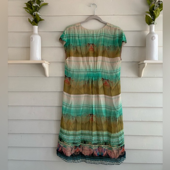 Sundance Silk Cap Sleeve Multicolor Dress Size 10 - Picture 9 of 12